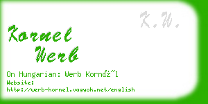 kornel werb business card